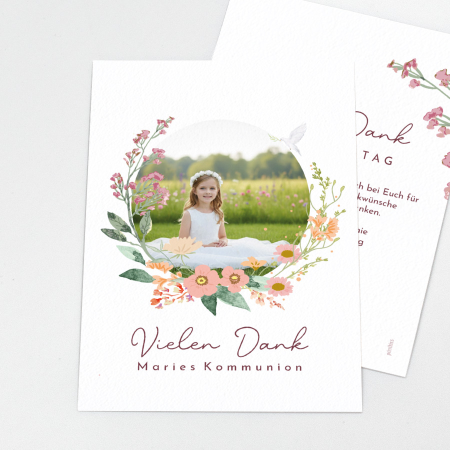 Kornblumen Danksagung Kommunion