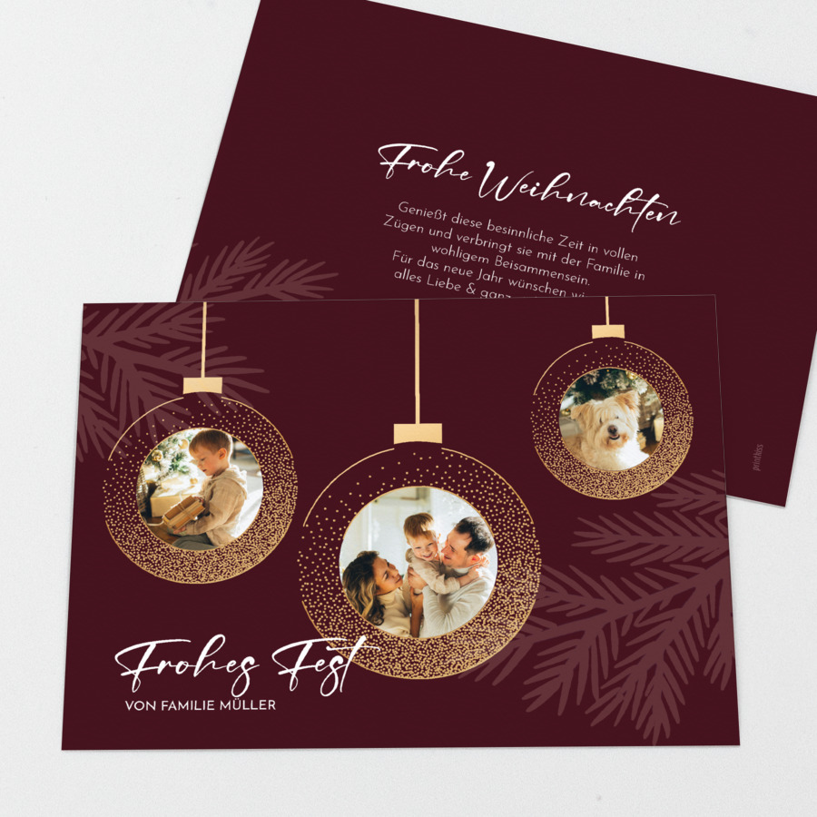 Weihnachtskarte Mit Festlichem Haus-Motiv | Quadratisch, 145x145 Mm | Inkl. Umschlag | Aus Recycelbarem FSC-Karton