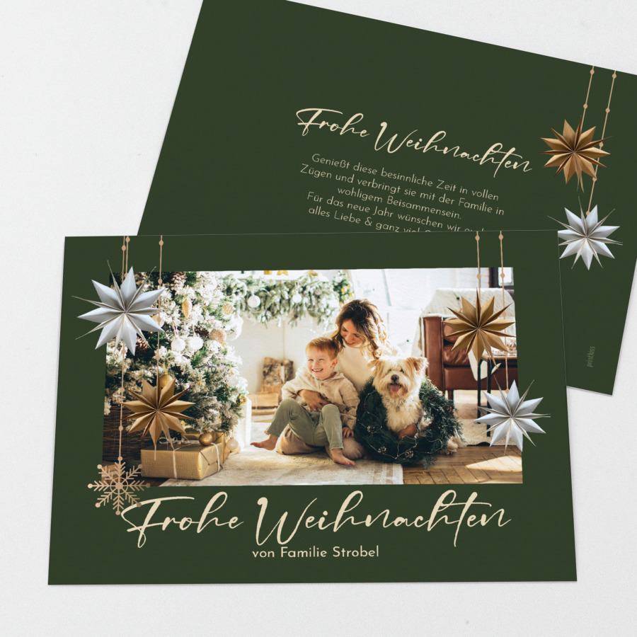Papiersterne Weihnachtskarte