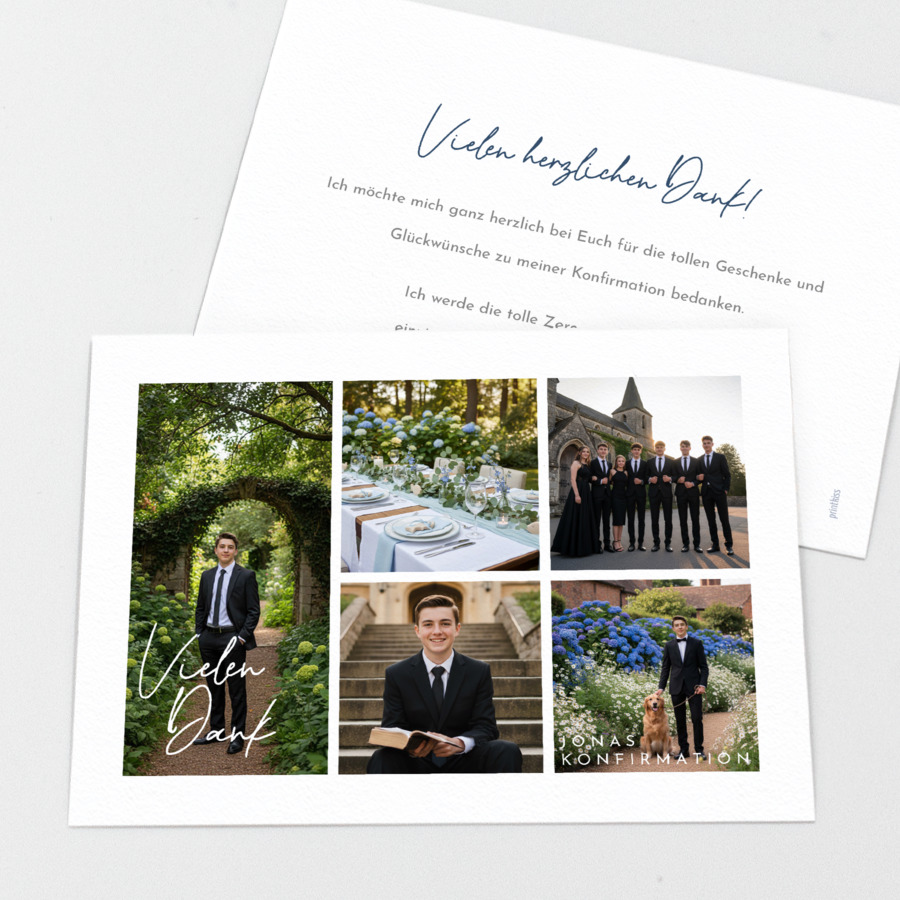 Pure Danksagung Konfirmation