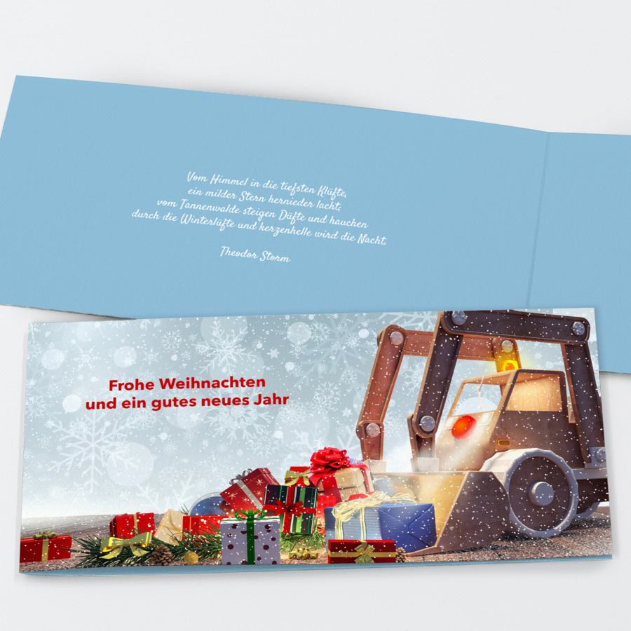 Bagger Geschäftliche Weihnachtskarte