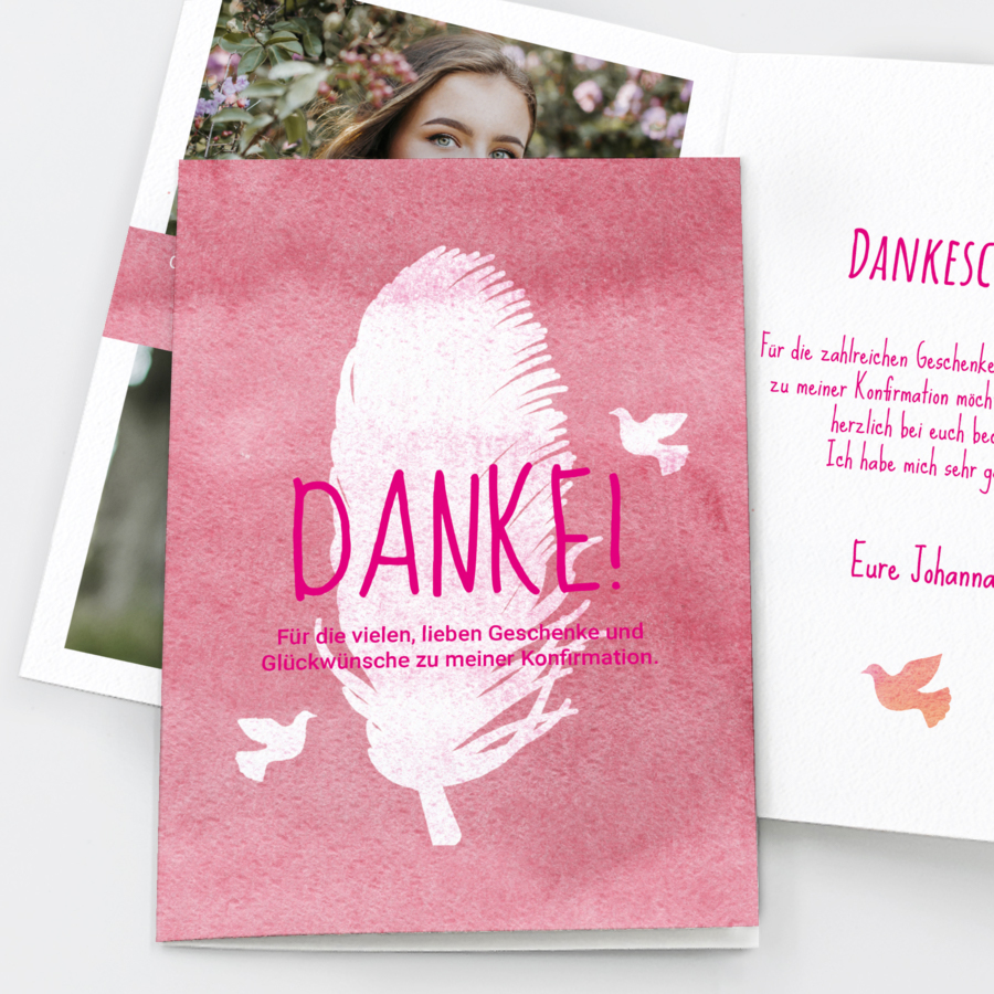 Federleicht Danksagung Konfirmation