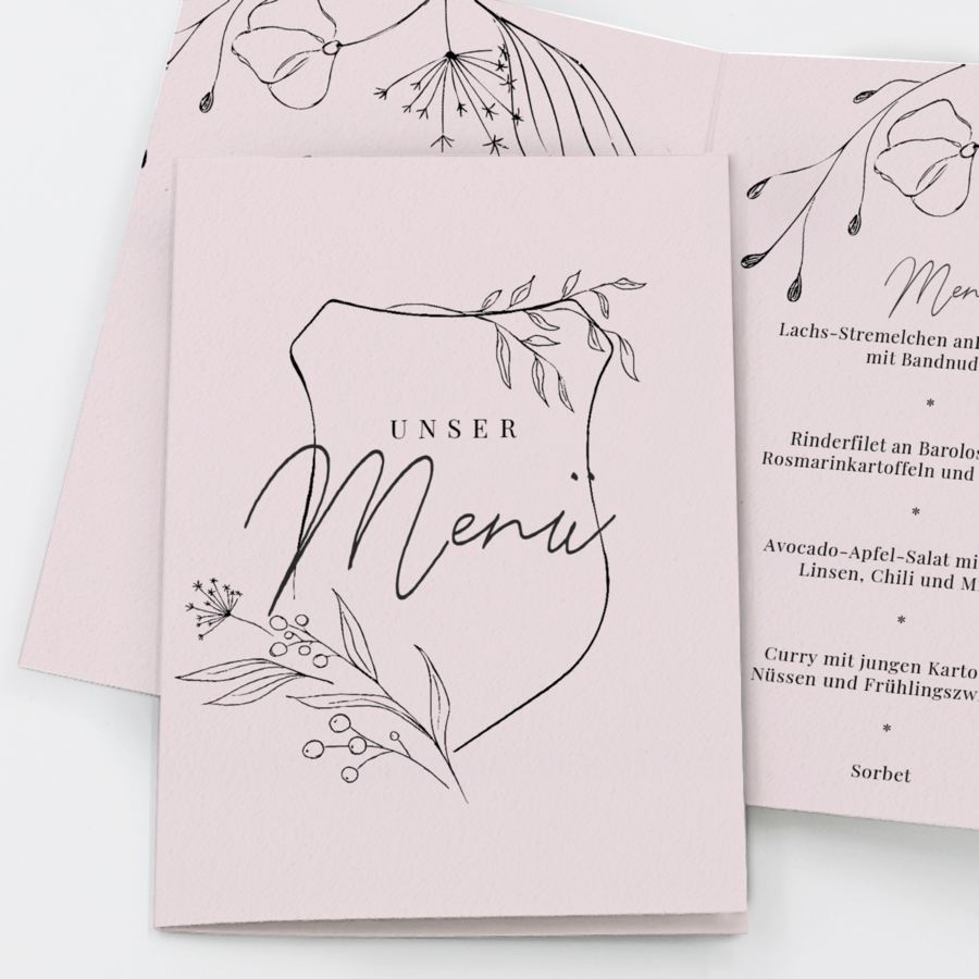 Fine Wedding Menükarte Hochzeit