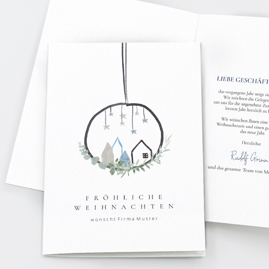 Illustrativer Kranz Geschäftliche Weihnachtskarte