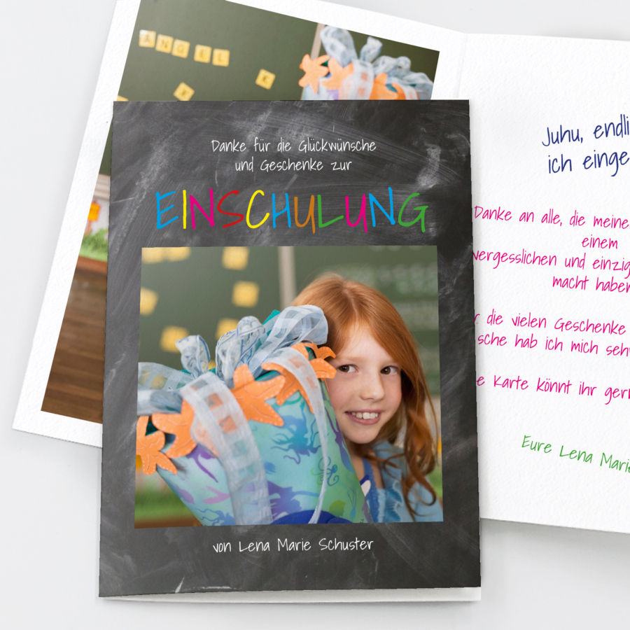 Kinderspaß Danksagung Einschulung