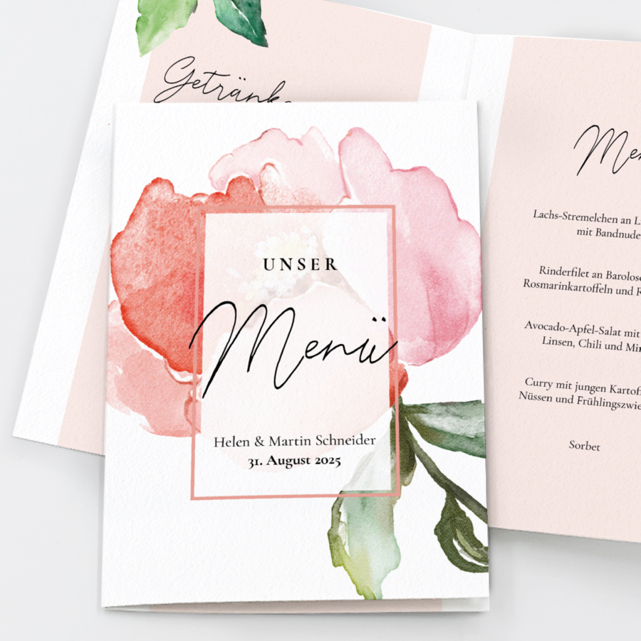 Mivory Menükarte Hochzeit