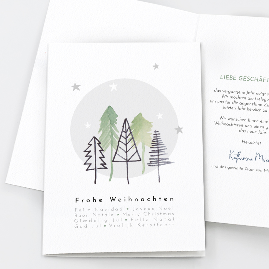 Nadelwald Geschäftliche Weihnachtskarte