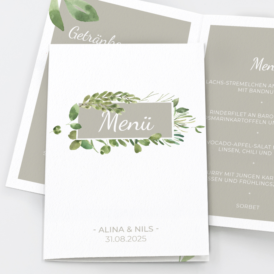Olea Menükarte Hochzeit