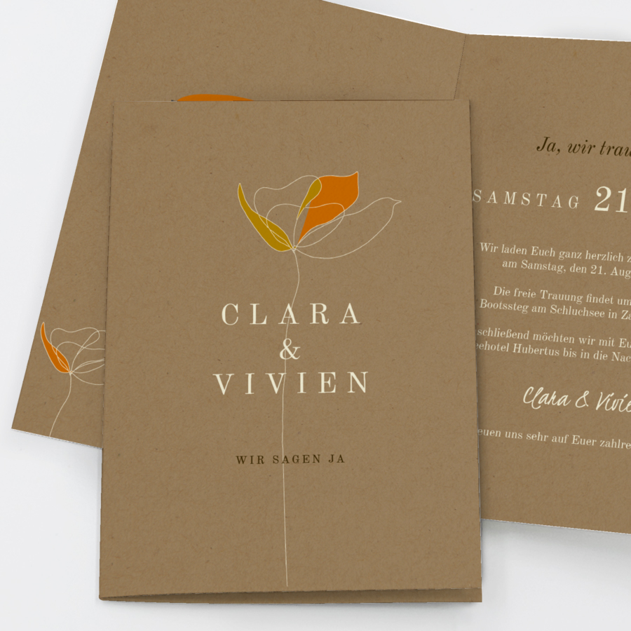 Oneline Einladungskarte Goldene Hochzeit