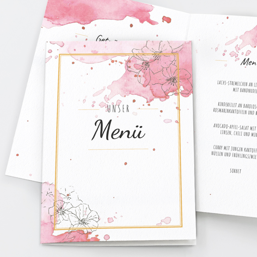 Sakura Menükarte Hochzeit