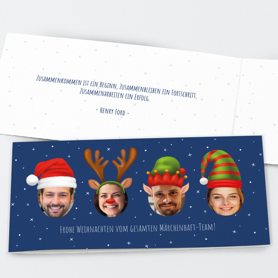 Santa's Team Geschäftliche Weihnachtskarte