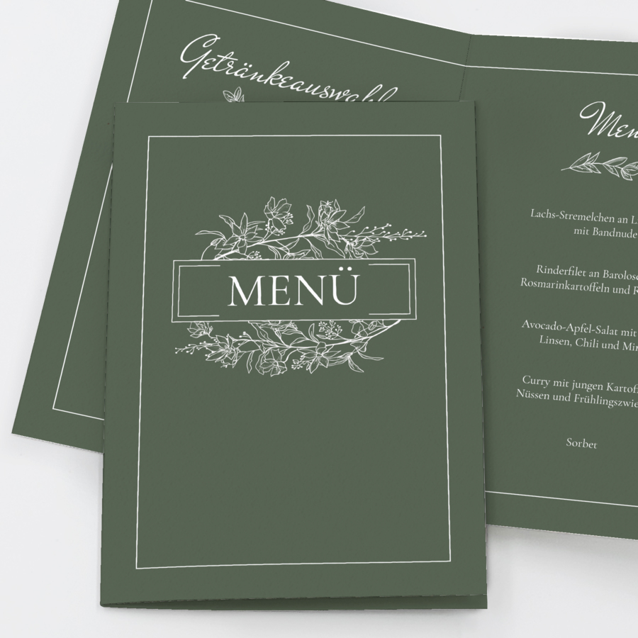Simply Chic Menükarte Hochzeit