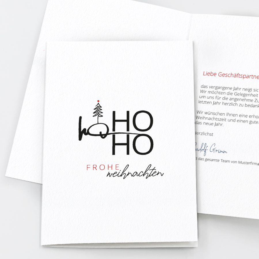 Typografische Grüße Geschäftliche Weihnachtskarte