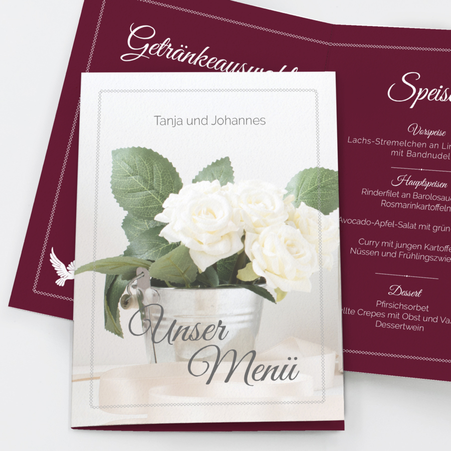 Vintage Menükarte Hochzeit
