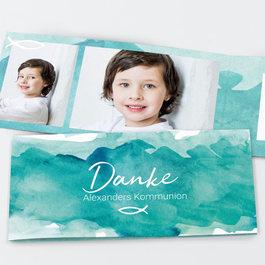 Wasserfarben Danksagung Kommunion