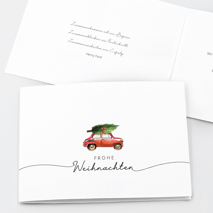Weihnachtsauto Geschäftliche Weihnachtskarte