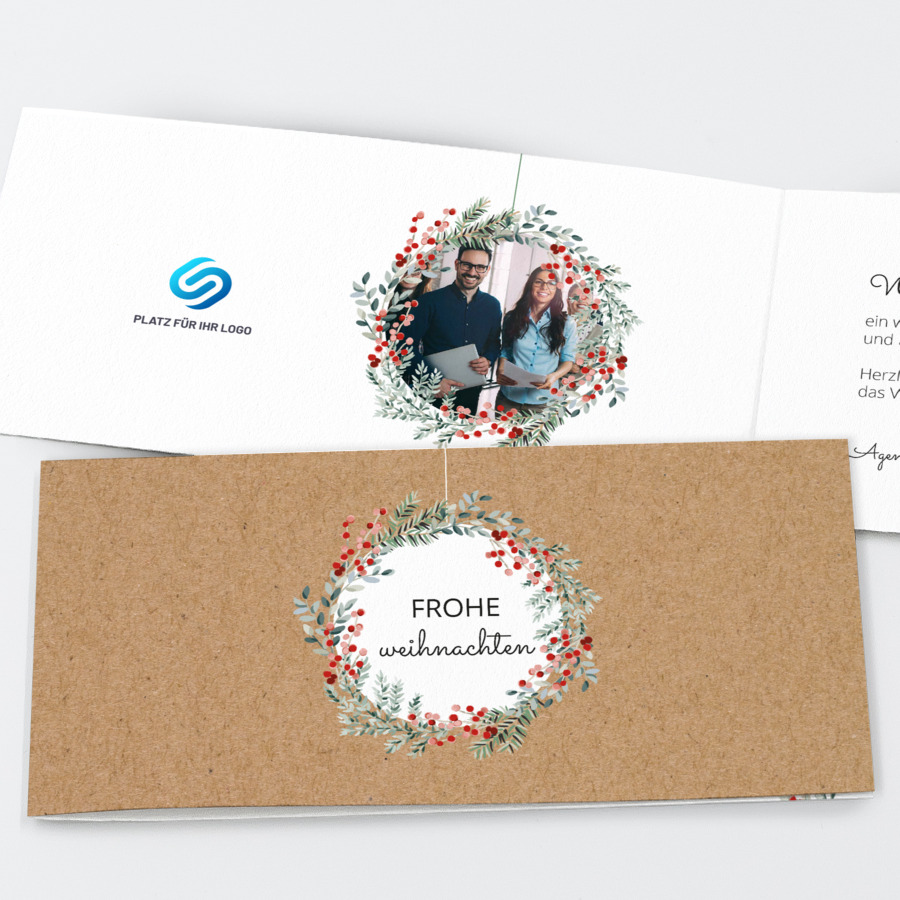 Winterkranz Geschäftliche Weihnachtskarte