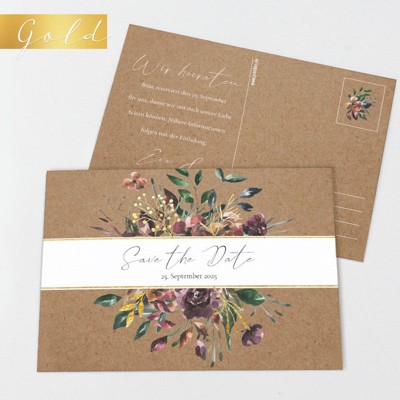 Autumn Blossom Save the Date Karte