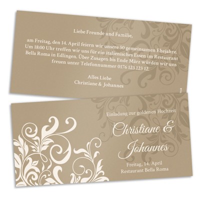 Fünfzig gemeinsame Jahre Einladungskarte Goldene Hochzeit