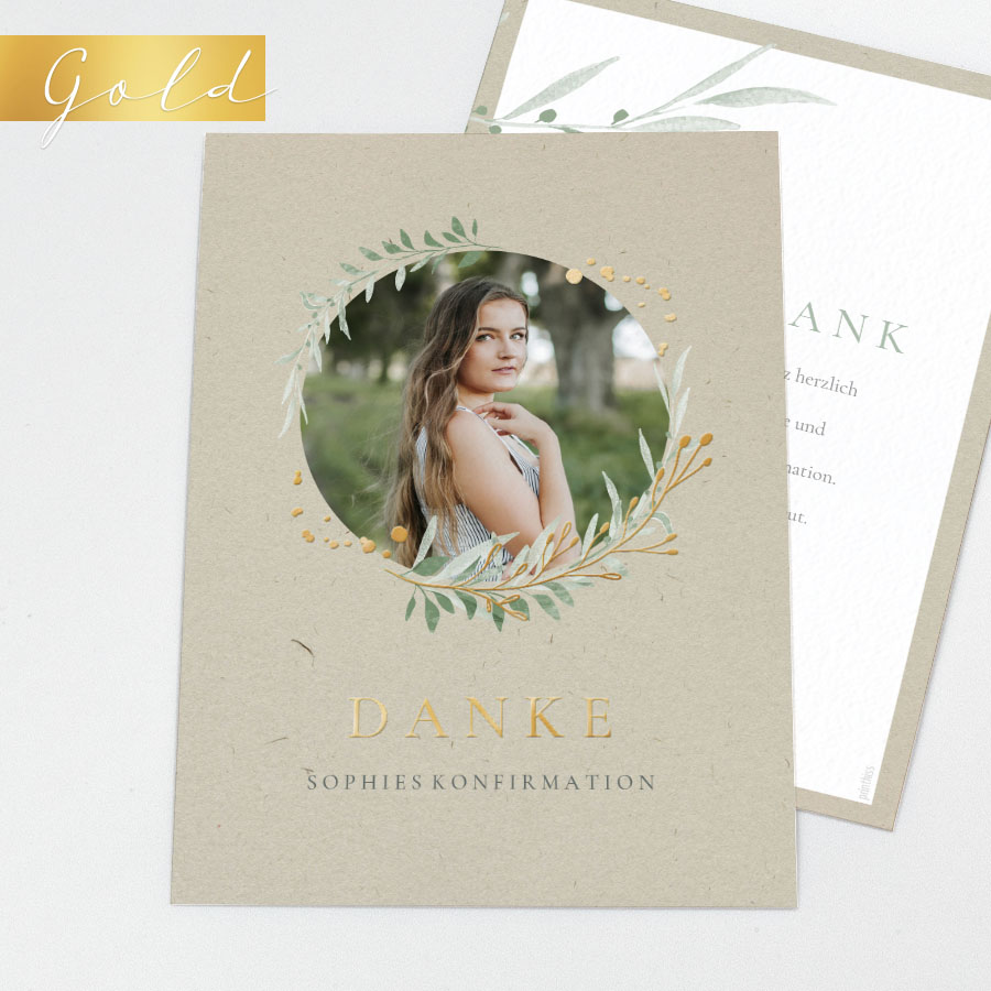 Green Garden Danksagung Konfirmation