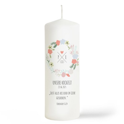 Blüten Hochzeitskerze