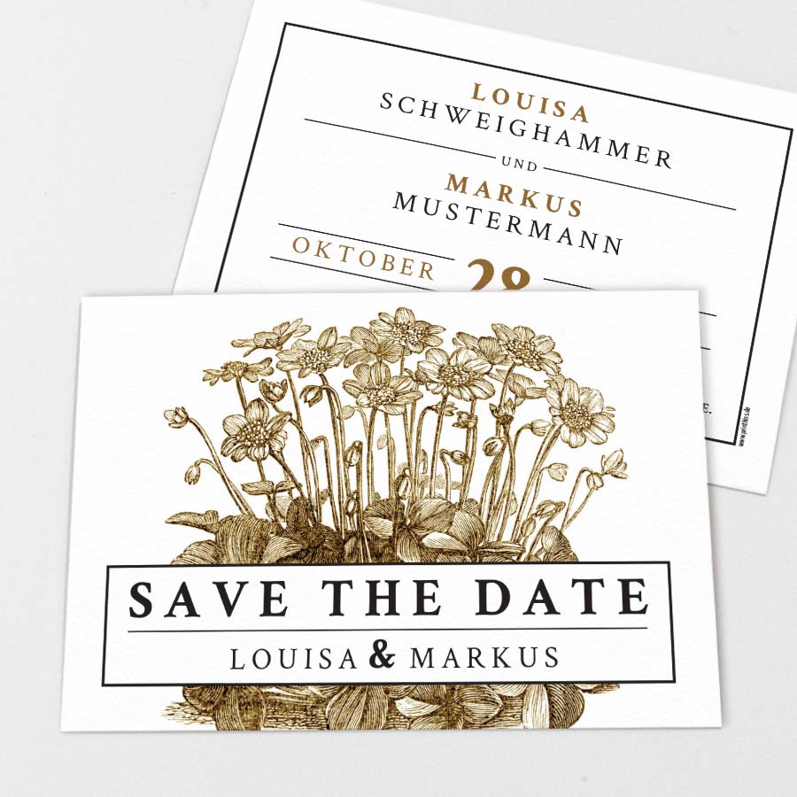 Vintage Love Save the Date Karte