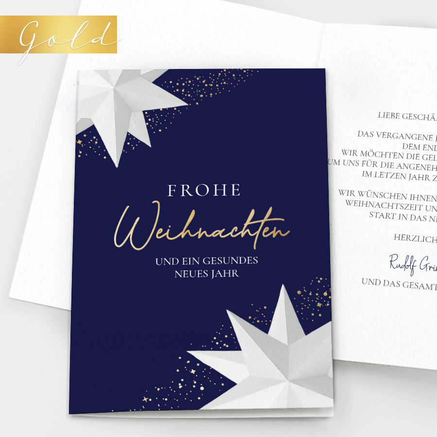 Golden Script  Geschäftliche Weihnachtskarte