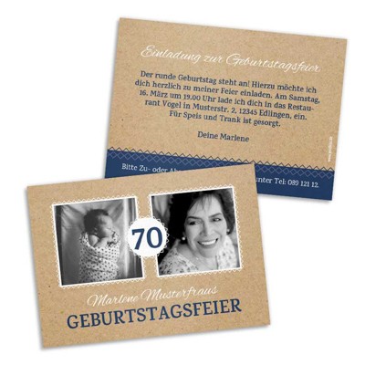 Einladungskarte Runder Geburtstag Jubelzeit Kartenveredelung