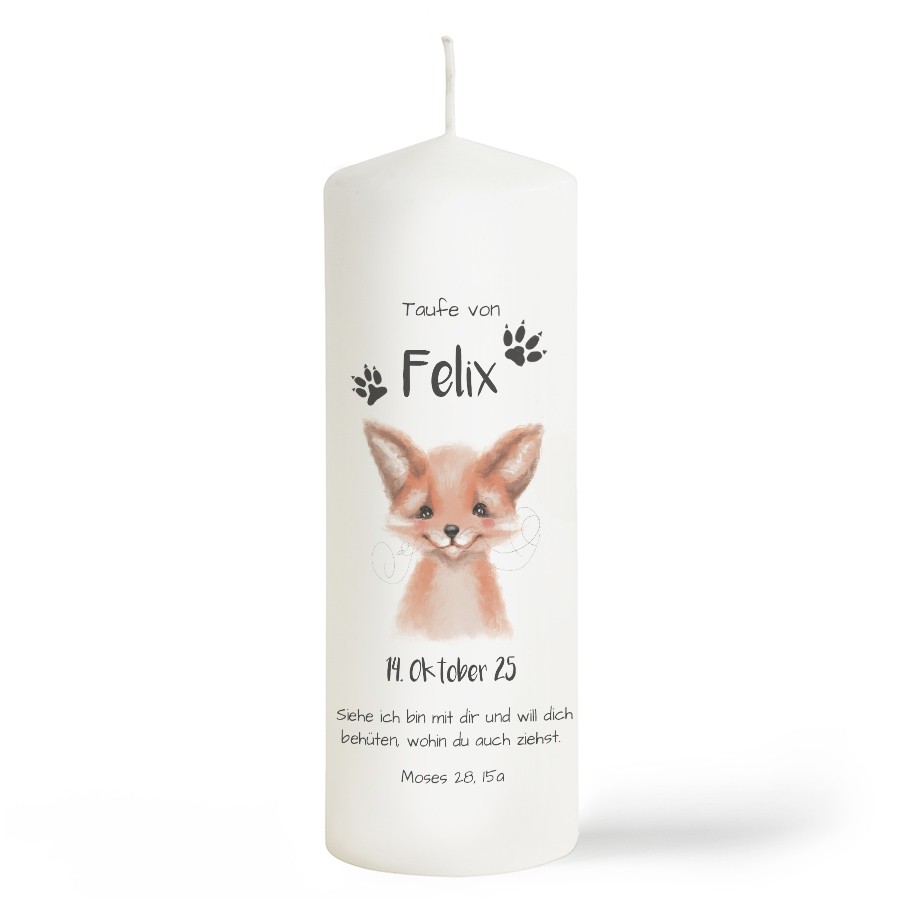 Babyfuchs Taufkerze