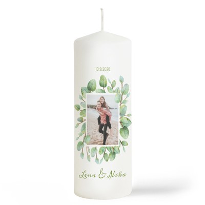 Grüner Rahmen Hochzeitskerze