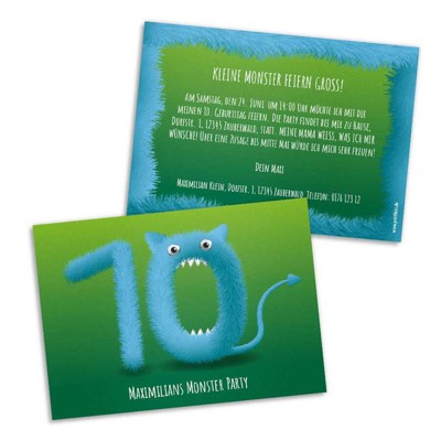 Monster Einladungskarte Geburtstag