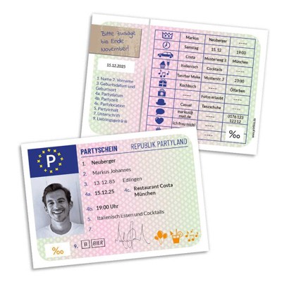 Partyschein Einladungskarte 18. Geburtstag