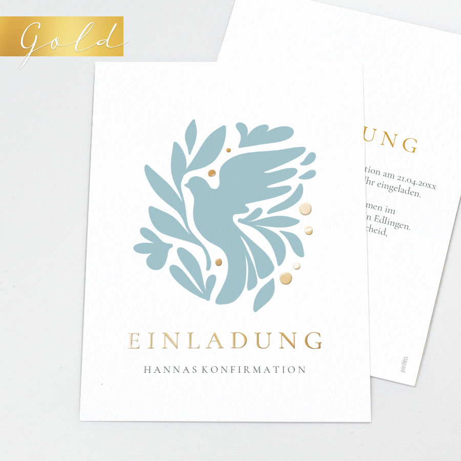 Modern Dove Einladungskarte Konfirmation