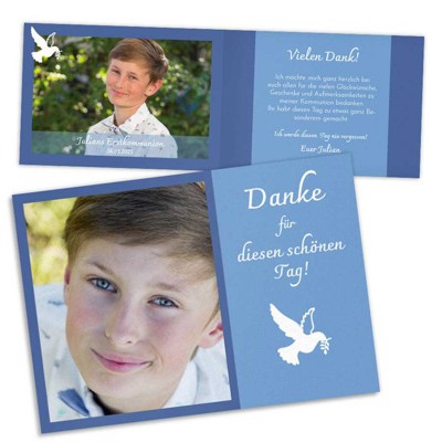 Weiße Taube Danksagung Kommunion