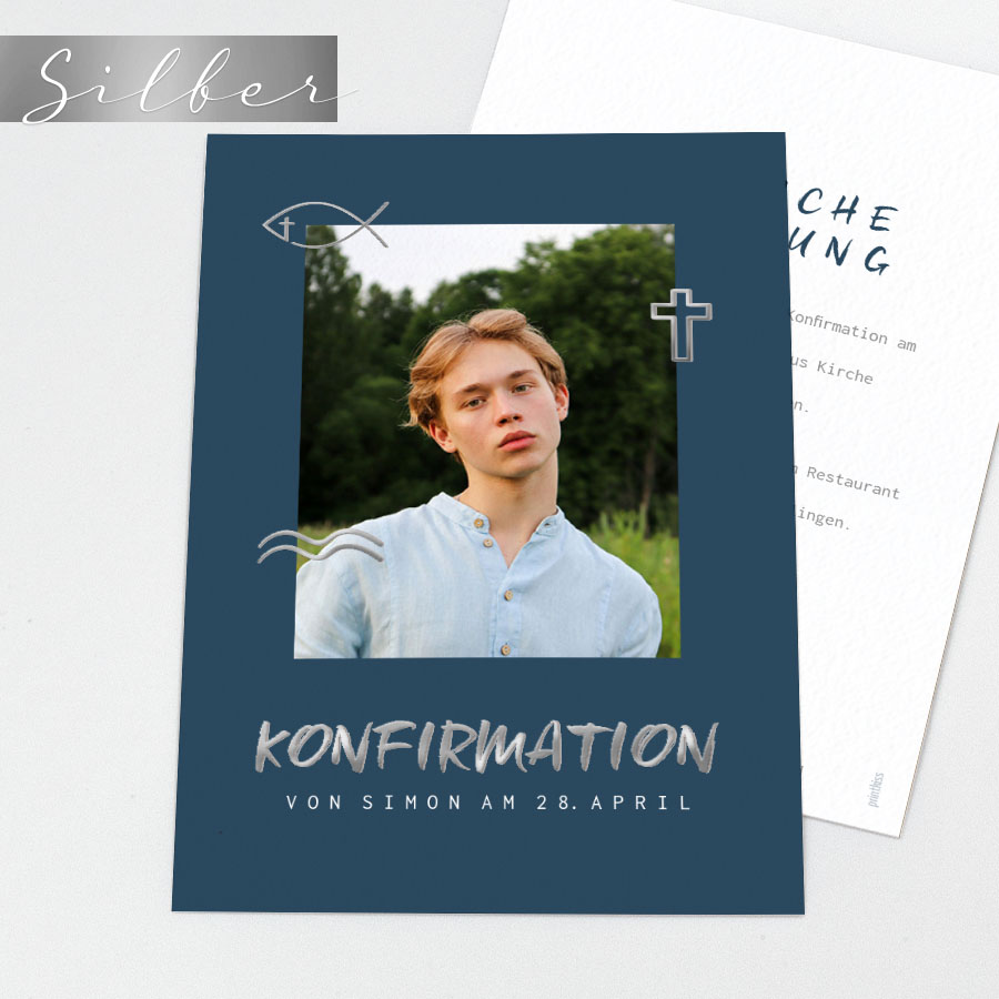 Heilige Symbole Einladungskarte Konfirmation