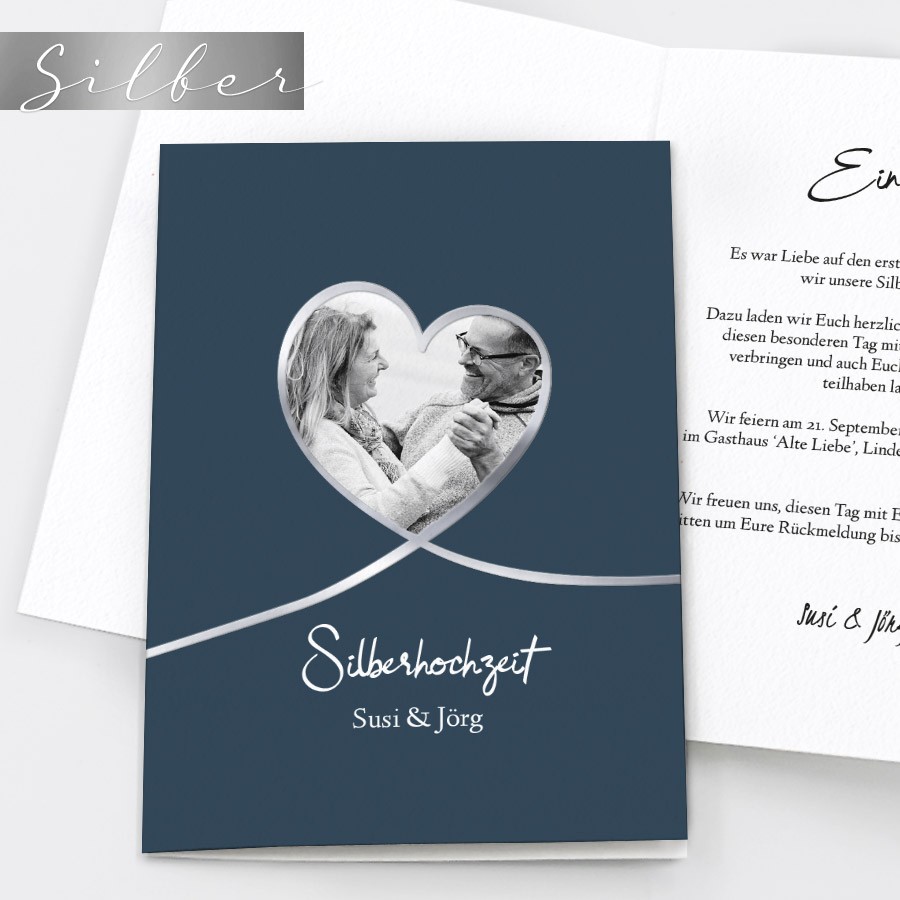 Einladungskarten Zur Silberhochzeit Gestalten Und Drucken Printkiss