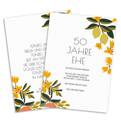 Ewige Liebe Einladungskarte Goldene Hochzeit