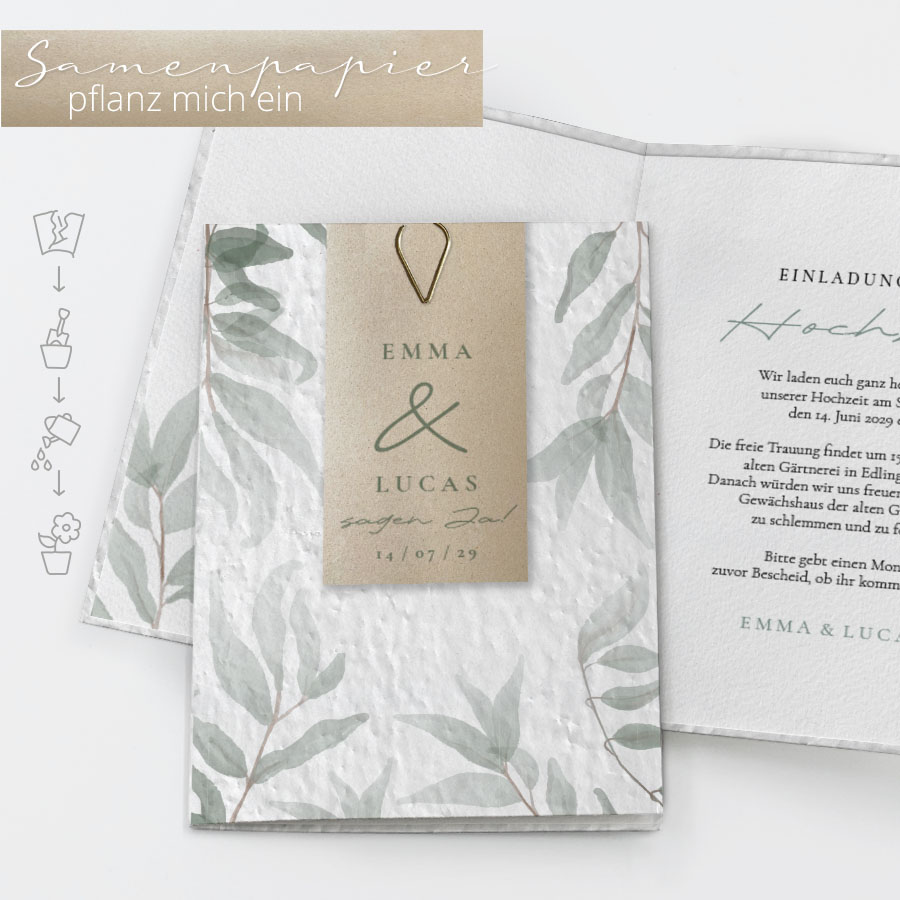 Gartenglück Hochzeitseinladung