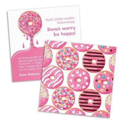 Donut Party Einladungskarte 20. Geburtstag