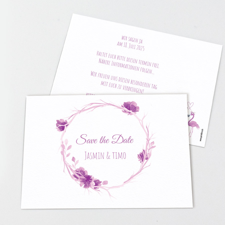 Flamingo Love Save the Date Karte