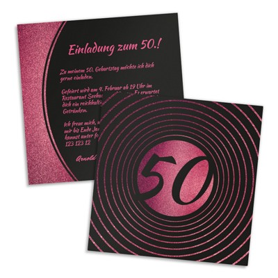 Runder Geburtstag  Einladungskarte 50. Geburtstag