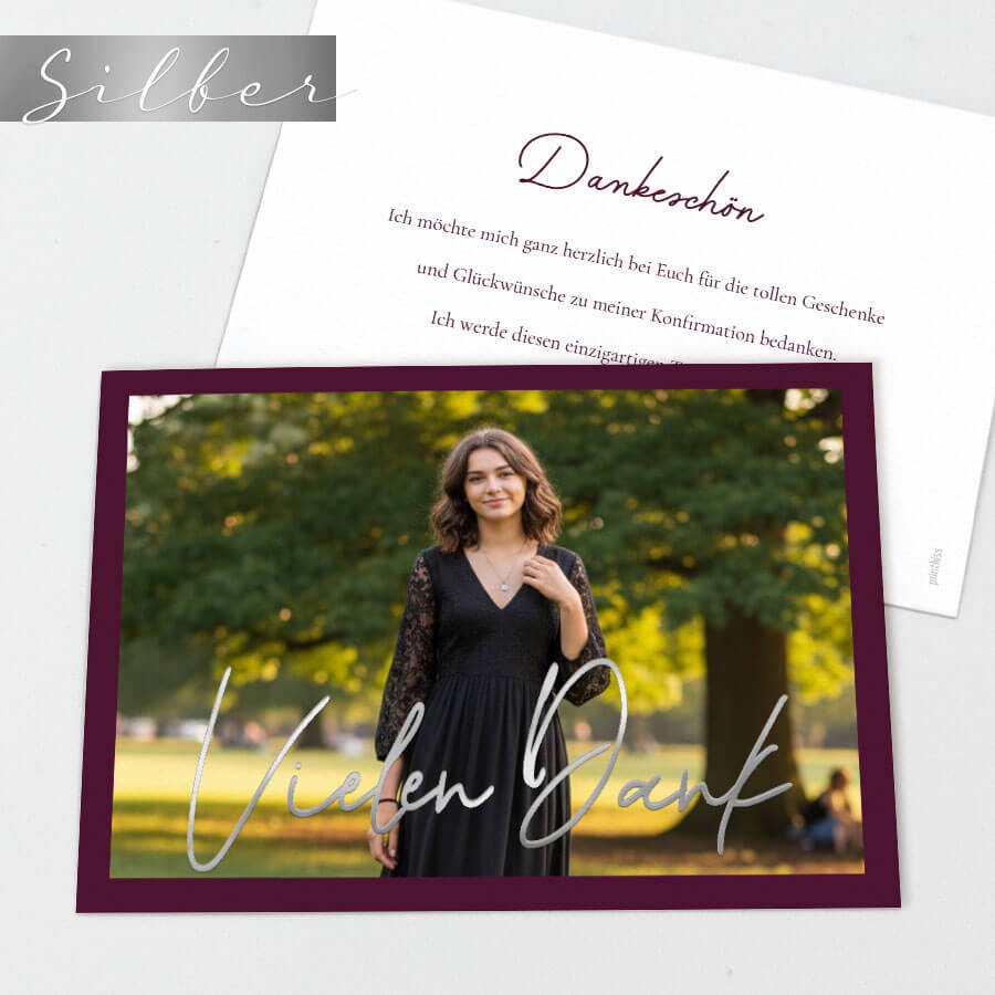 Eleganter Schriftzug Danksagung Konfirmation