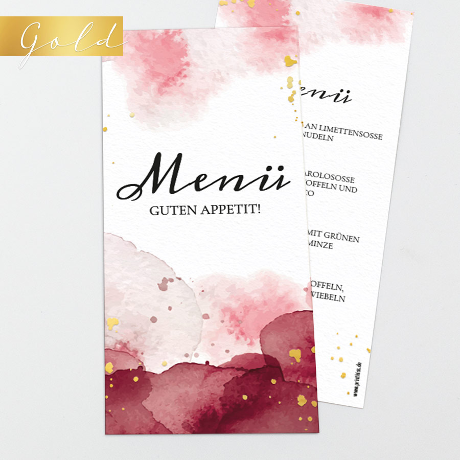 Gouache Menükarte Hochzeit