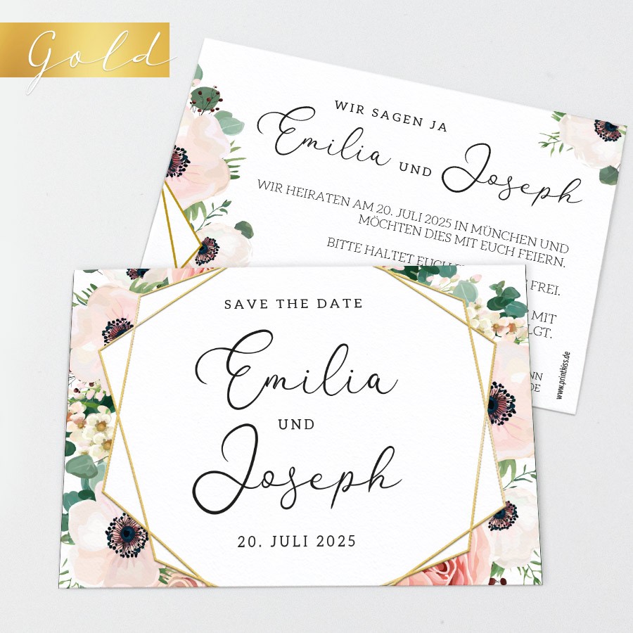Lovely Rose Save the Date Karte