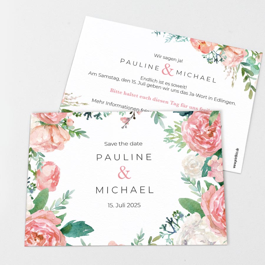 Romantic Garden Save the Date Karte