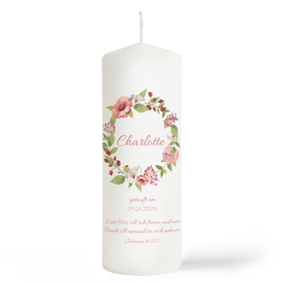 Frühlingsblüten Taufkerze