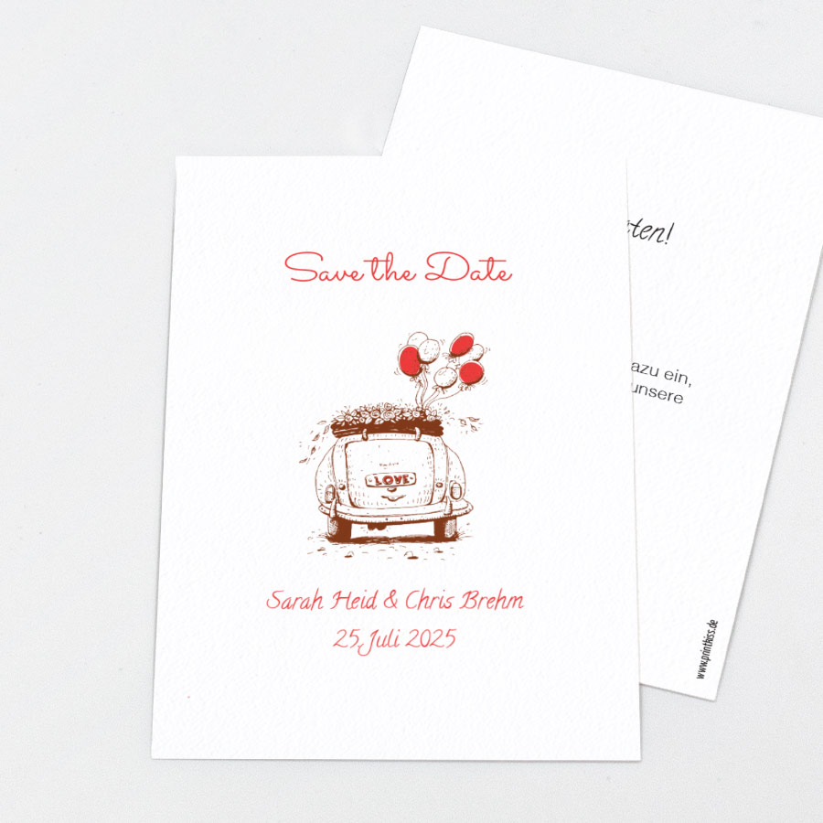 Love car Save the Date Karte