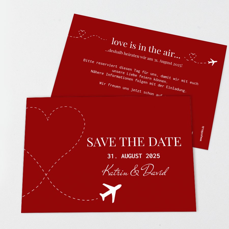 Love is in the Air Save the Date Karte