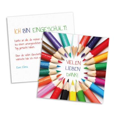 Stifte Spaß Danksagung Einschulung