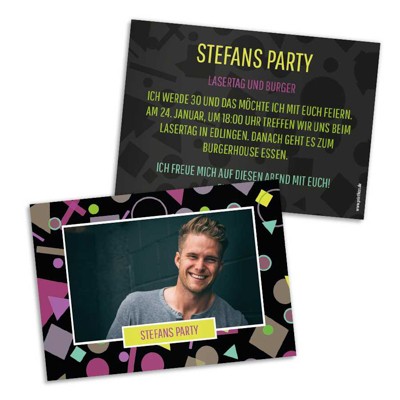Let's Party Einladungskarte 18. Geburtstag